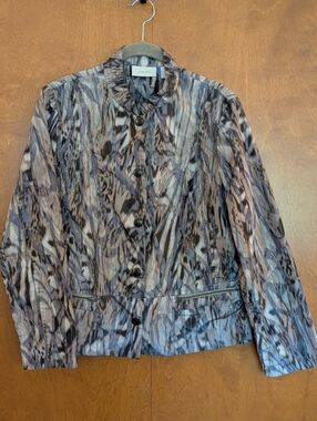 Chico's Women's Lightweight Animal Print Jacket - Art To Wear!